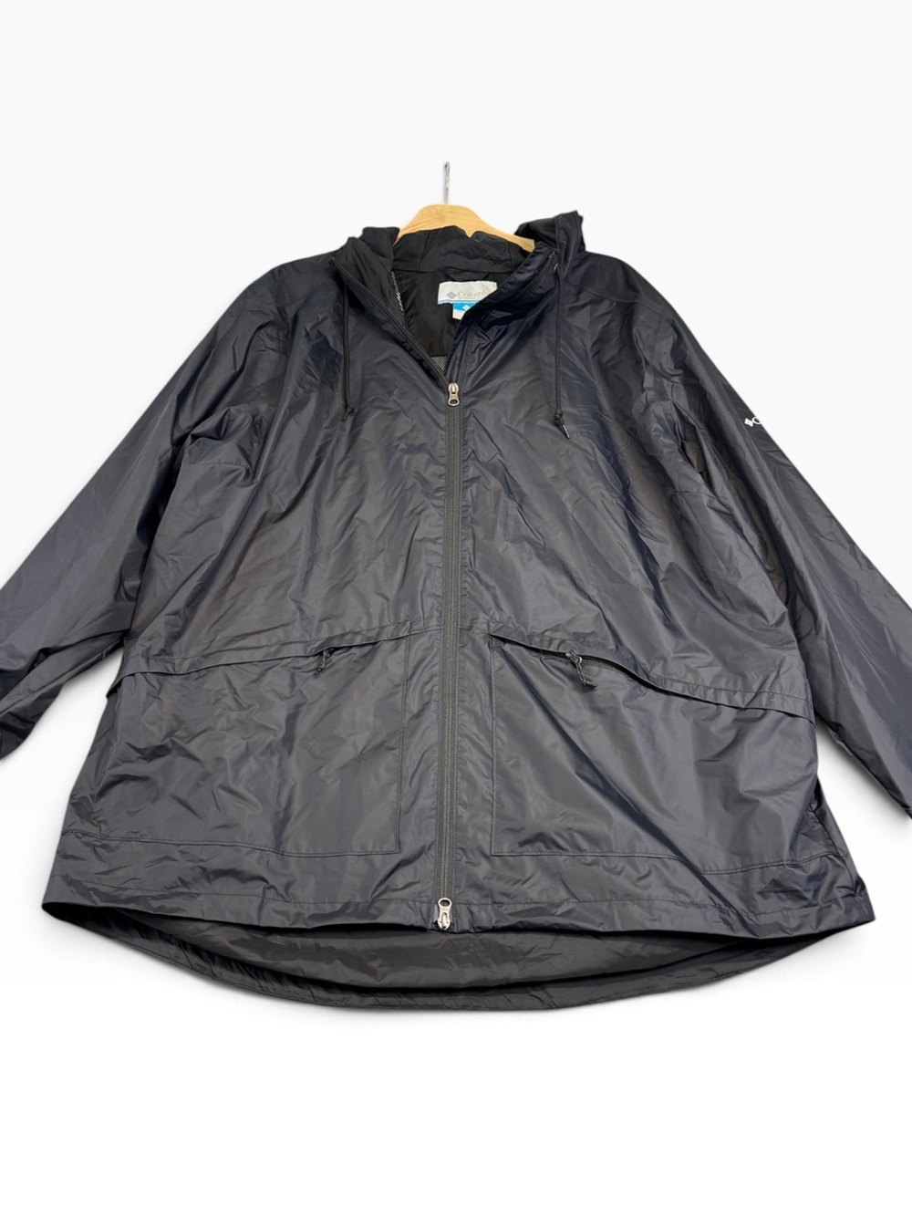 Columbia Arcadia II Waterproof Rain Jacket Women's 3X Black Hooded EUC
